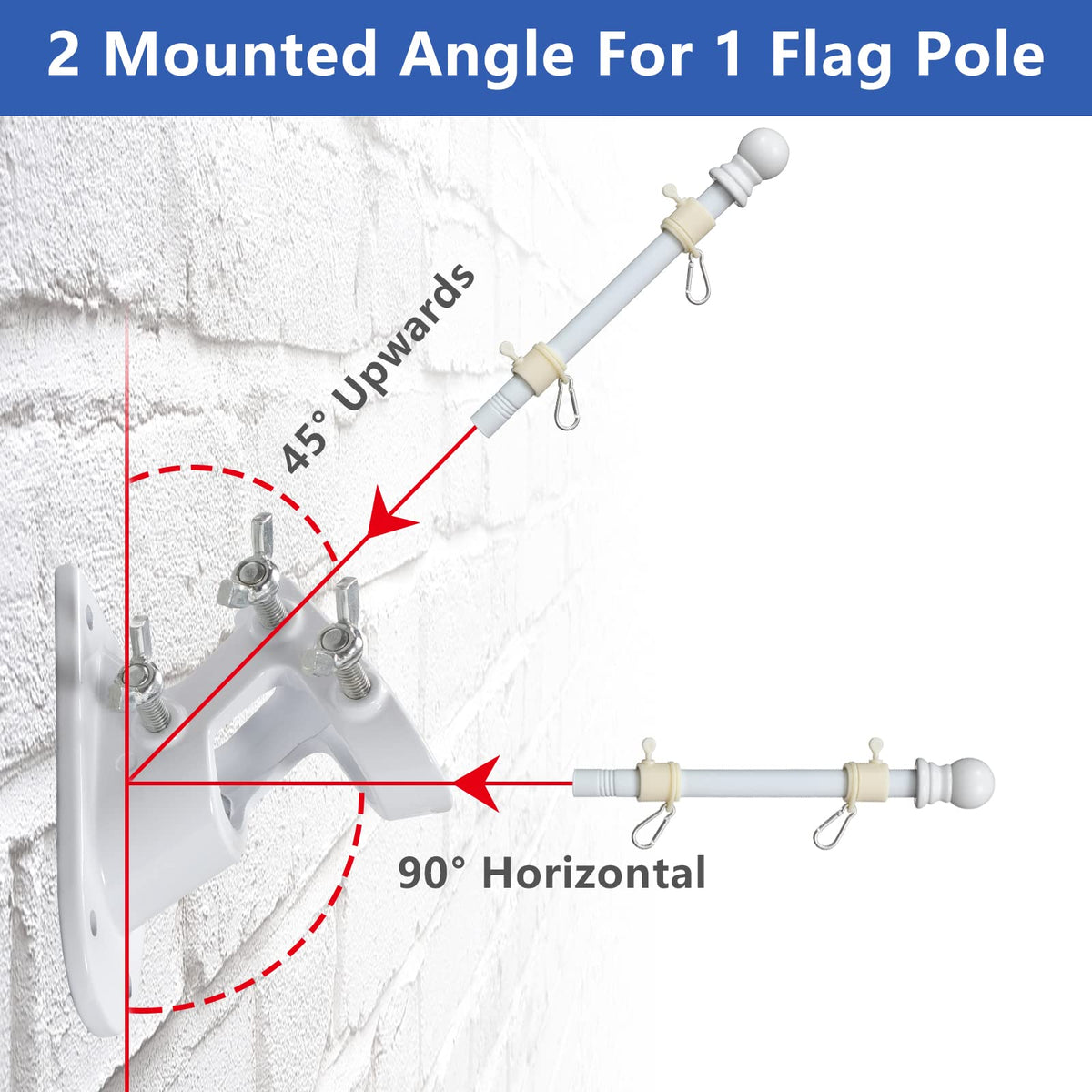 White 5-6ft Tangle Free Metal Flag Pole Kit P962554