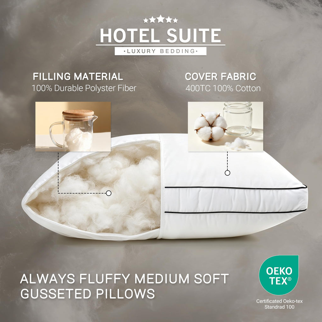 King Size Set of 2 Medium Soft Bed Pillows W990