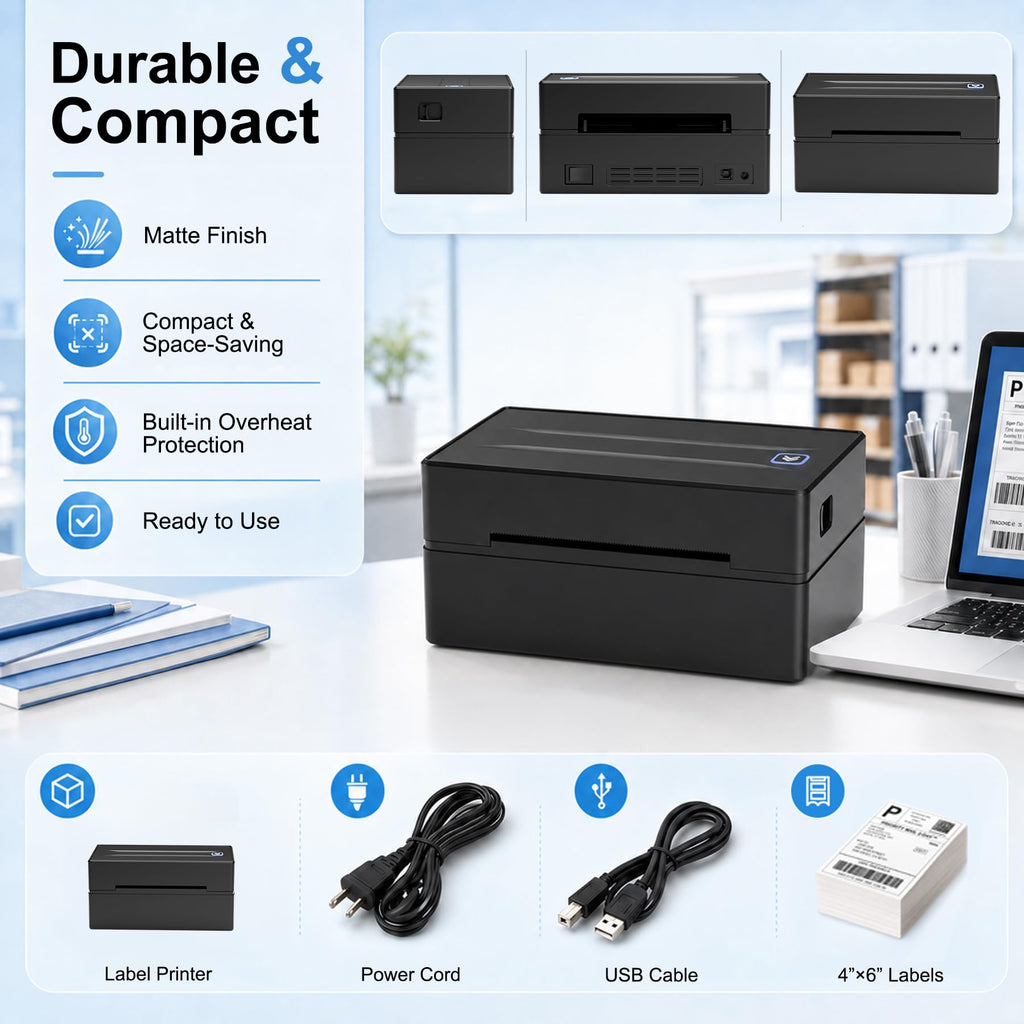Thermal Shipping Label Printer 4x6 Bluetooth I192356