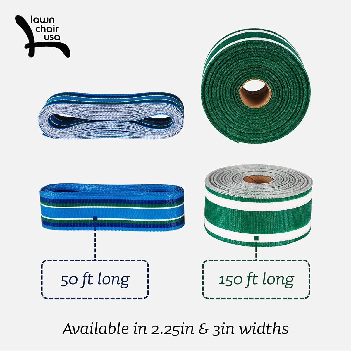 Blue 3" x 50' Lawn Chair Webbing D236827