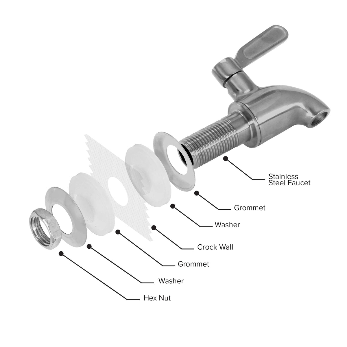 Porcelain Ceramic Crock Water Dispenser with Stainless Steel Faucet and Lid O871