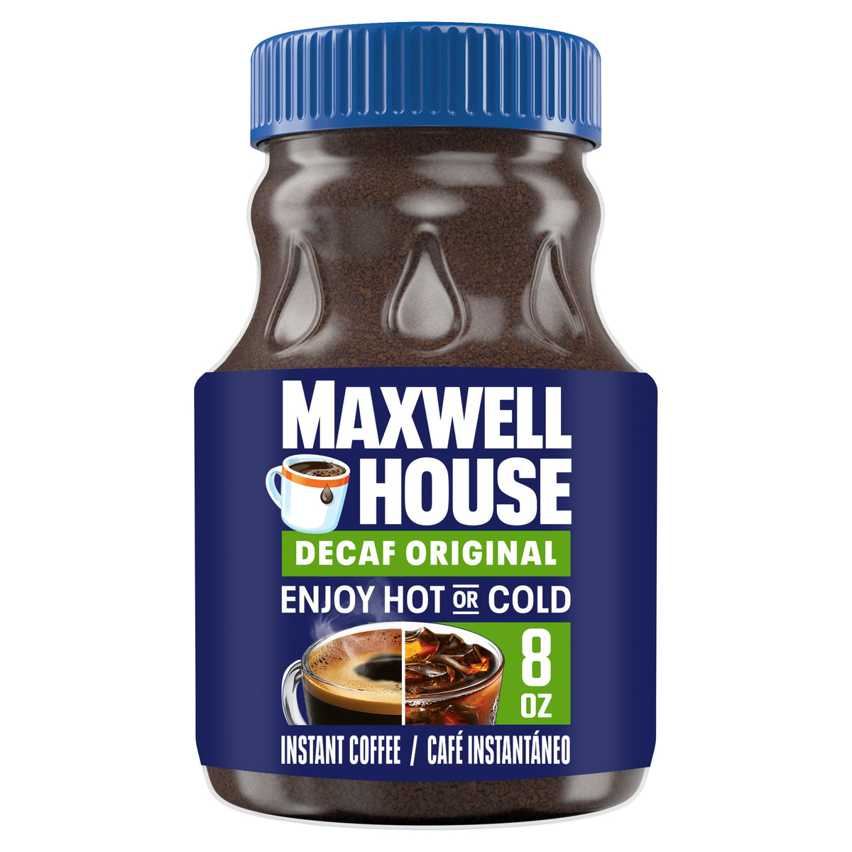 Instant Coffee, Original Roast Decaffeinated, 8 oz Jar L82899