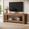 Solid Wood 63" TV Stand with Open Storage Shelves U306157