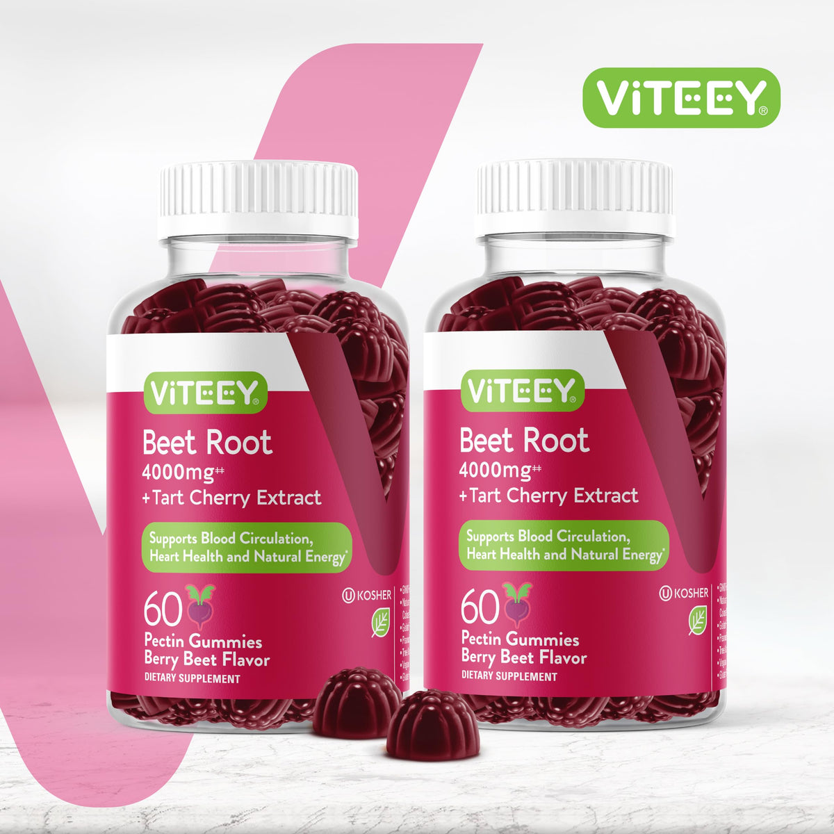Beet Root Gummies 4000mg & Tart Cherry Q6051