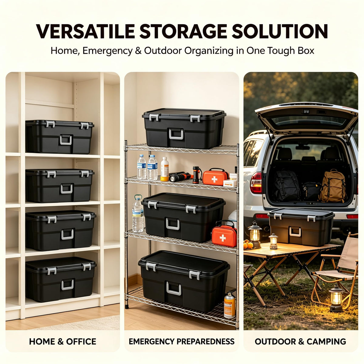 Black 22 Gal Lockable Storage Chest with Wheels W333940