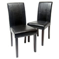 Black Leatherette Parson Chair Set of 2 K556