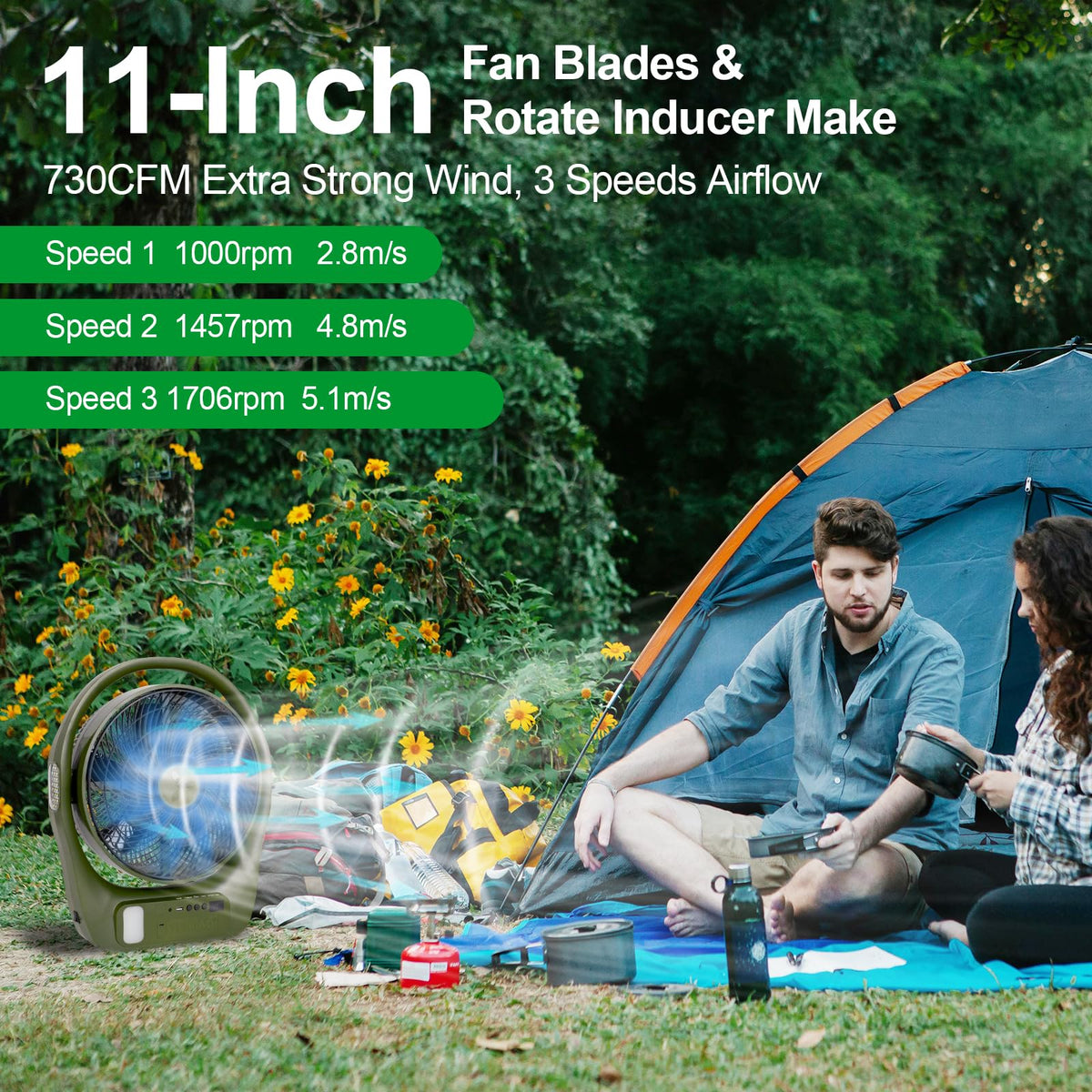45000mAh Battery Operated Camping Fan H801321