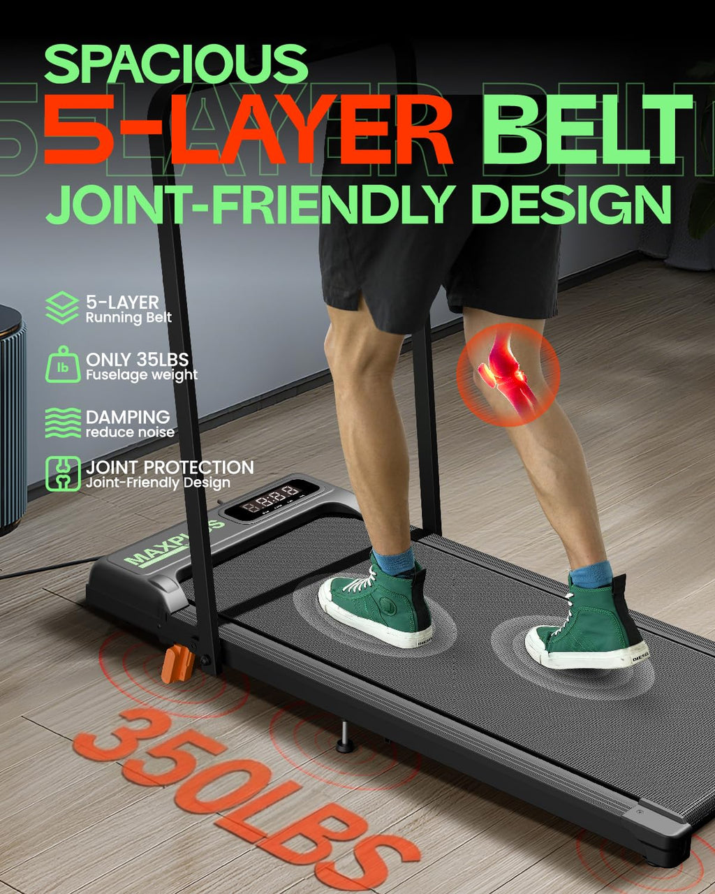 Folding Walking Pad with Incline, 2 in 1 Portable Under Desk Treadmill G150