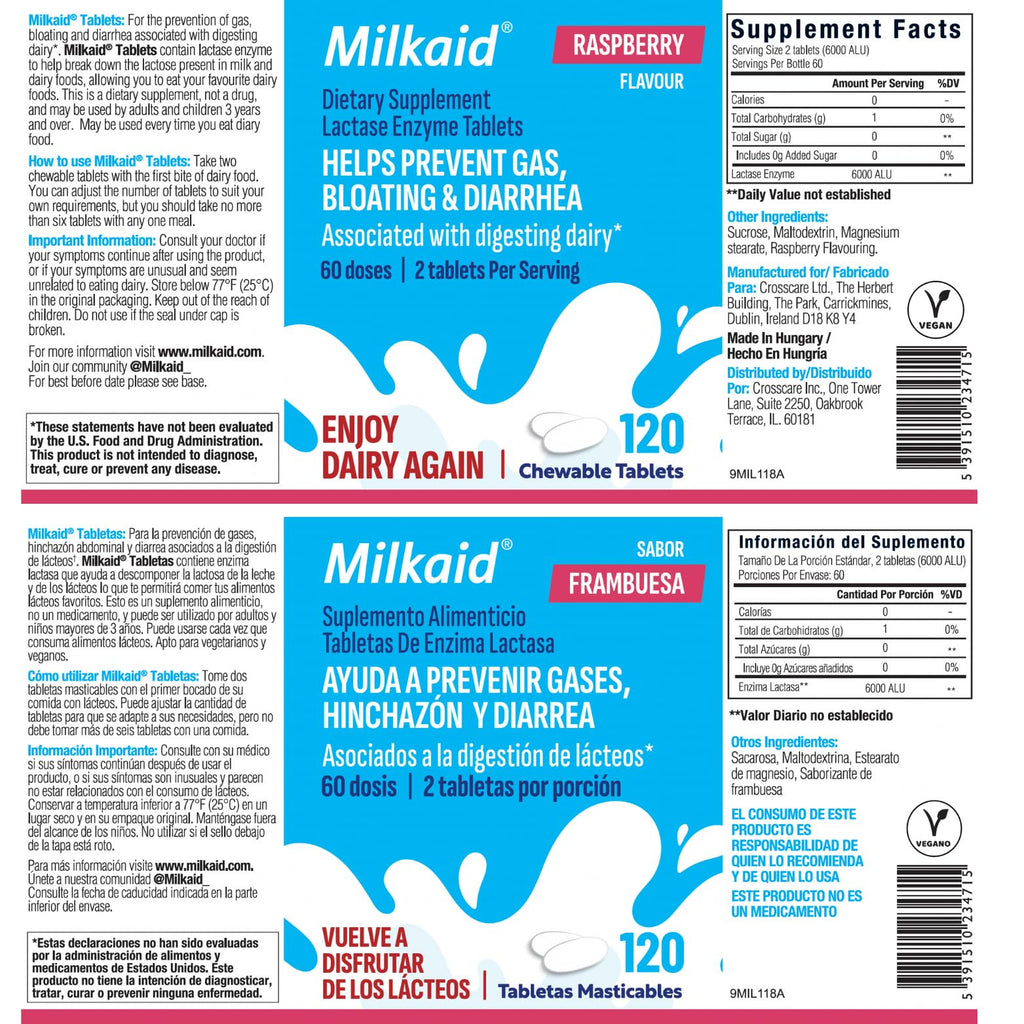 Chewable Lactase Enzyme Tablets 4 x 120 Z8789
