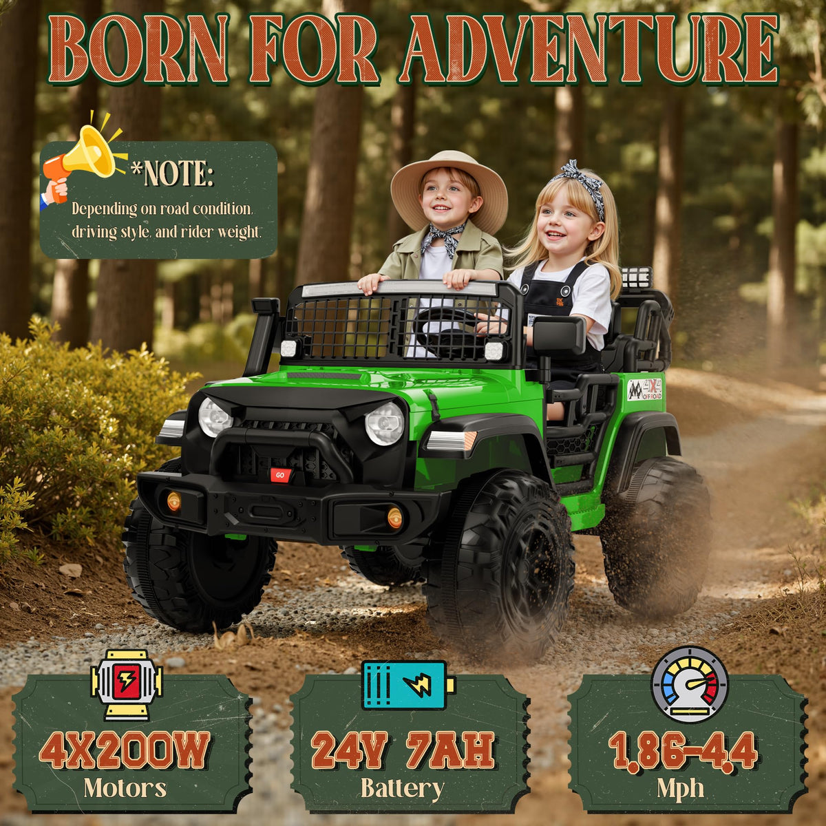24V 2 Seater 4x4 Electric Ride on Truck O394