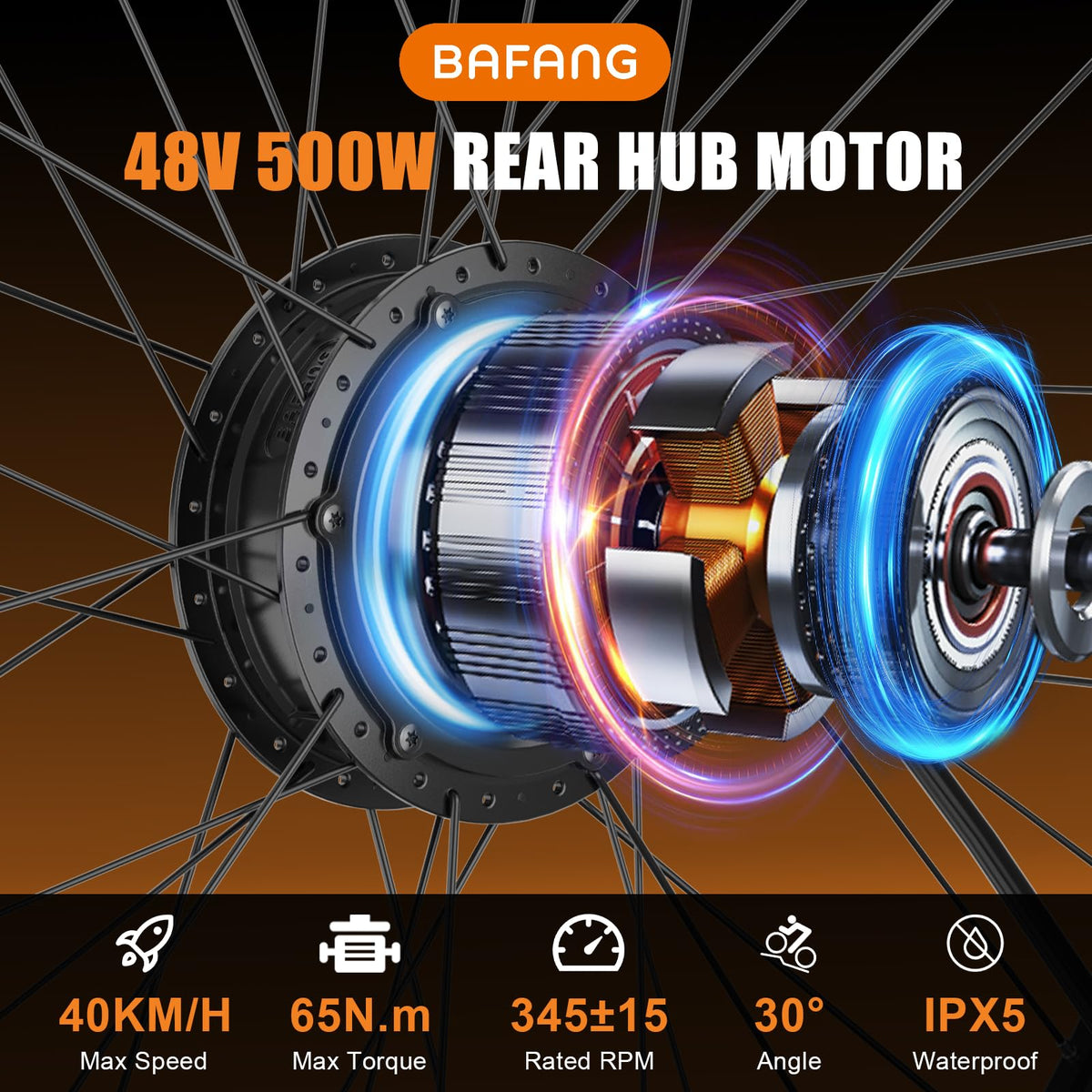 48V 750W/500W Ebike Conversion Kit B1258
