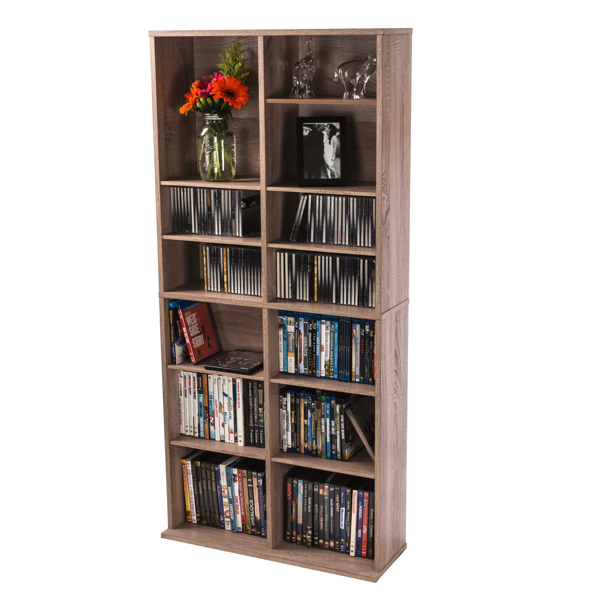 Weathered Oak Media Storage Cabinet O5116