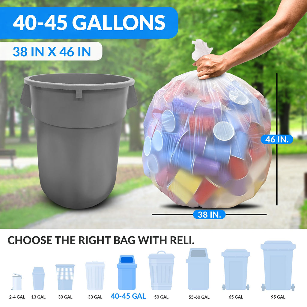 40-45 Gallon Heavy Duty Trash Bags W852