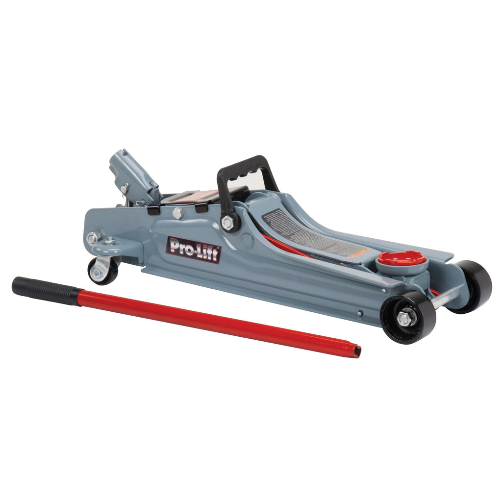 2 Ton Low Profile Floor Jack + 3 Ton Jack Stands, Black and Red U280