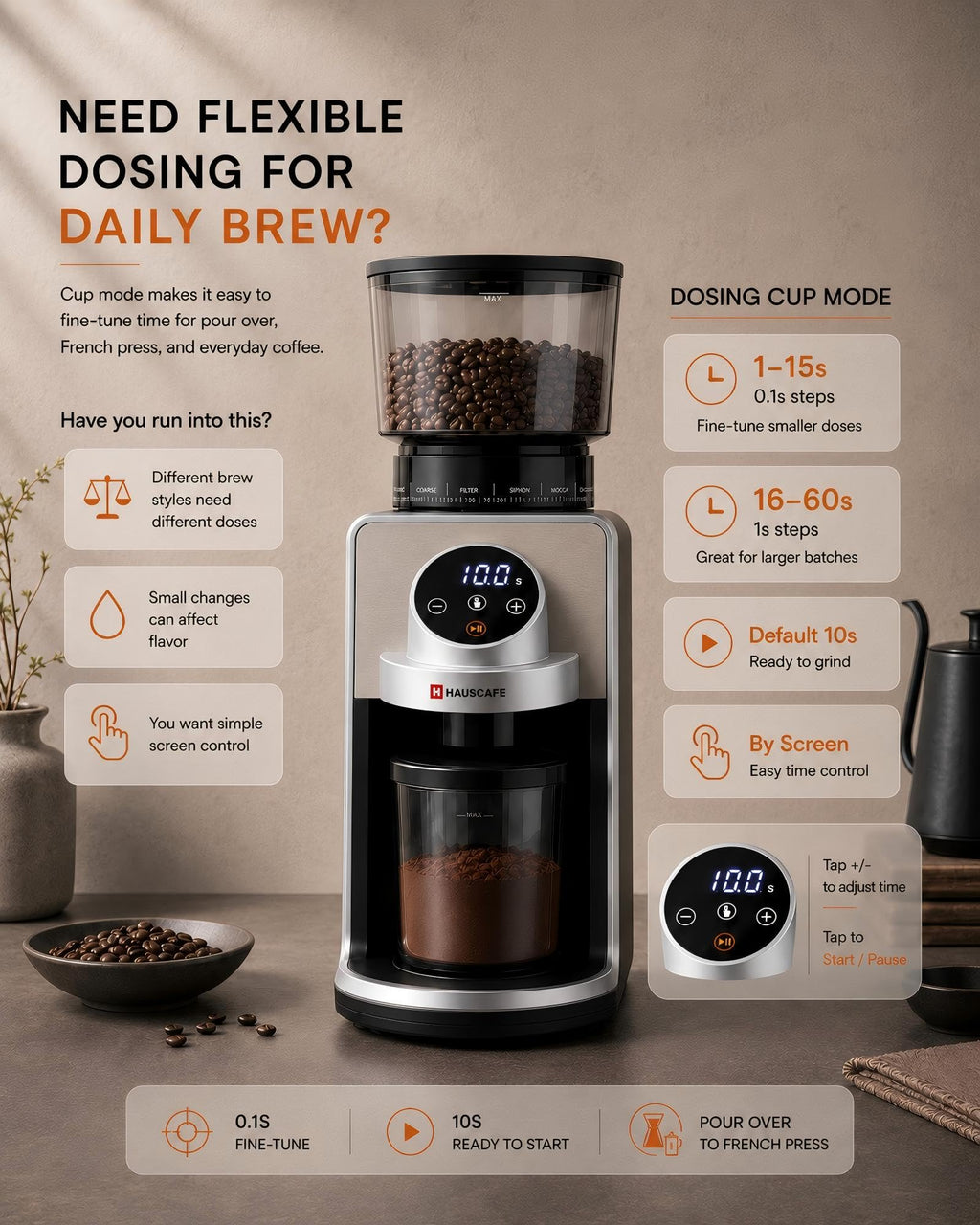 Electric Burr Coffee Grinder with 51 Grind Settings P6412