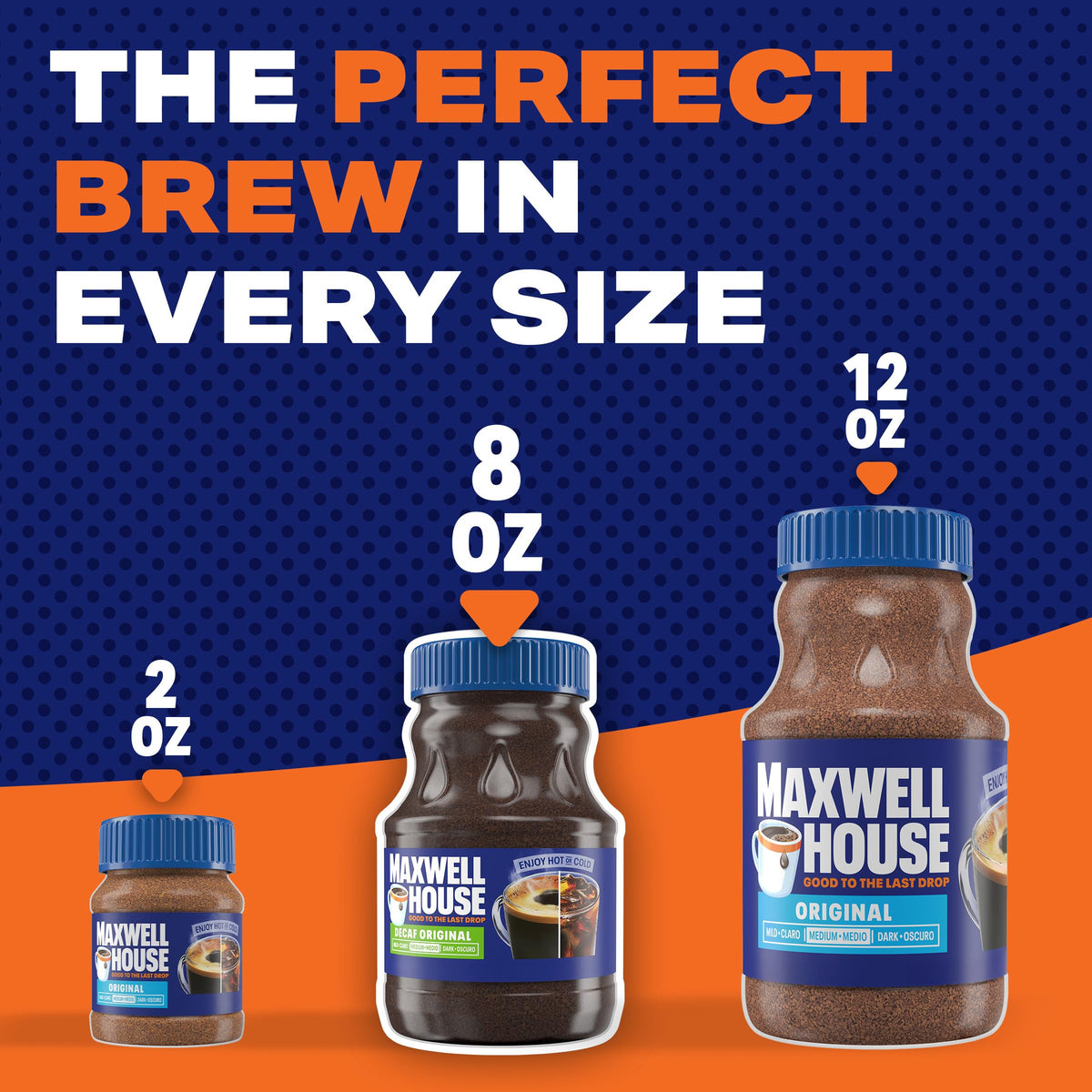 Instant Coffee, Original Roast Decaffeinated, 8 oz Jar L82899