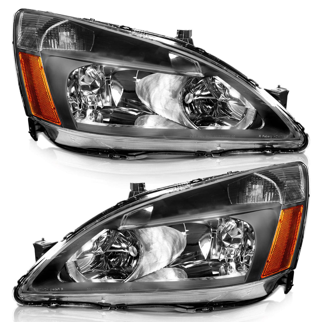 Black Headlight Assembly Left+Right I2247