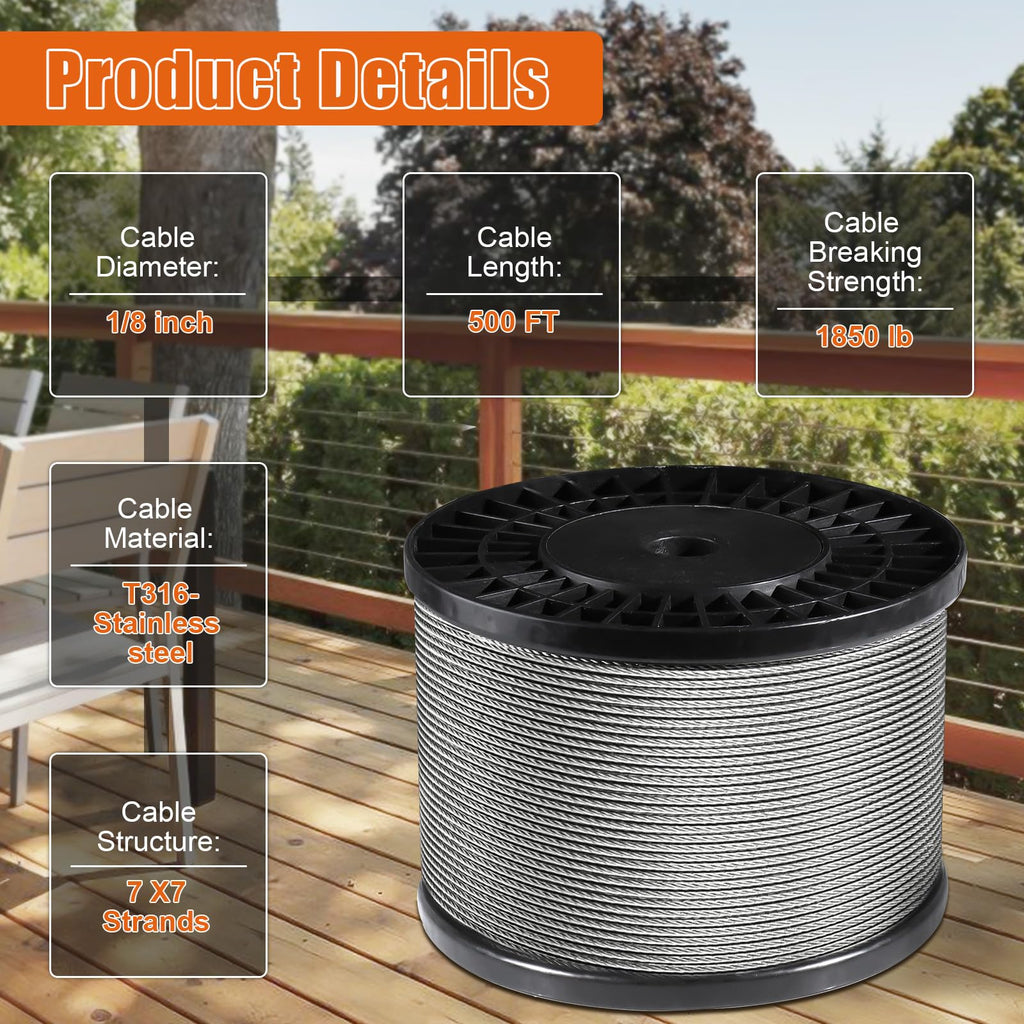 1/8" Stainless Steel Cable with a Cutter O27798