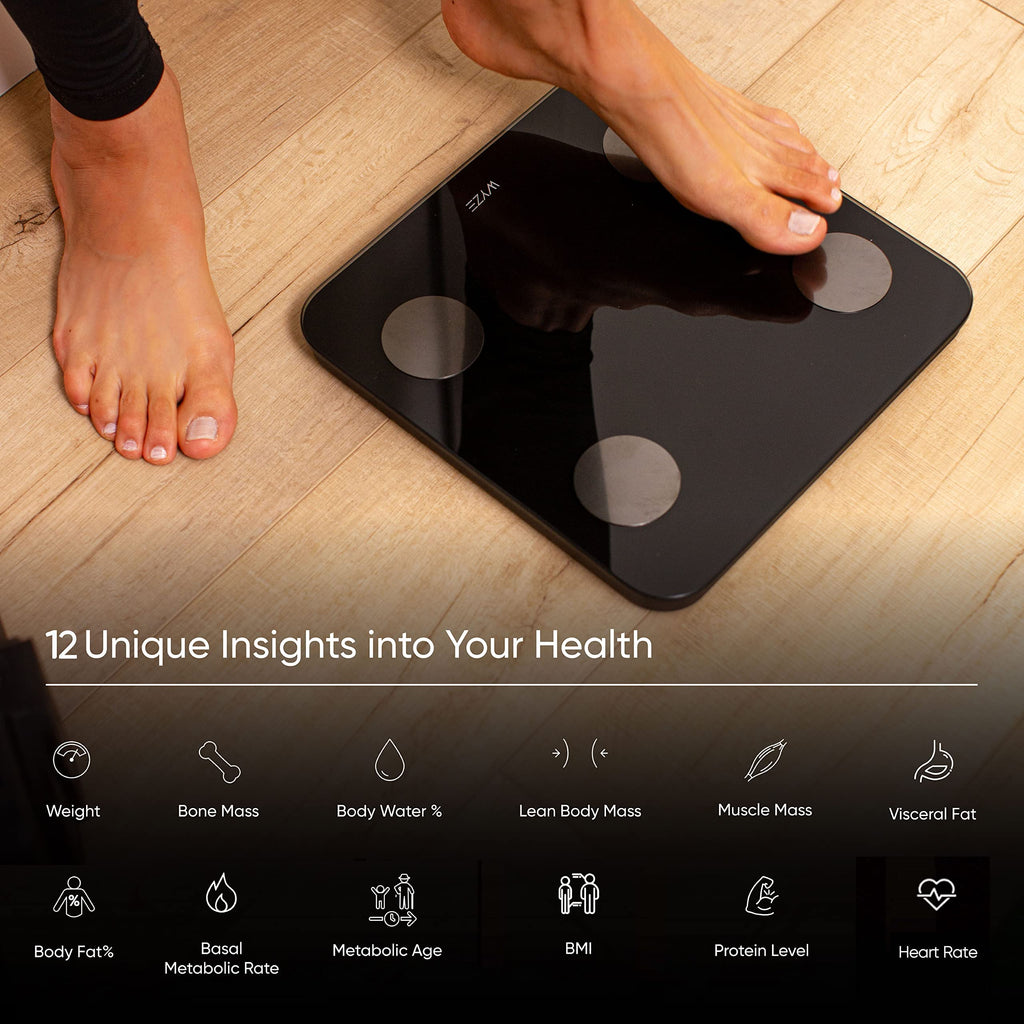 Digital Bathroom Scale 400 lb Black White N3666