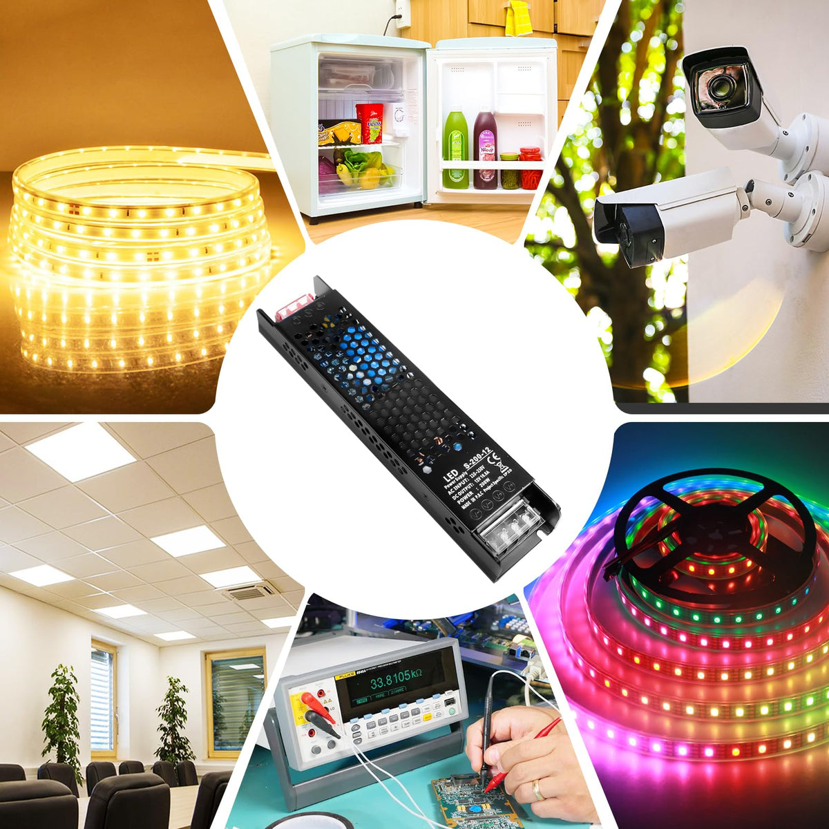 12V 200W Ultra Thin LED Power Supply N3413