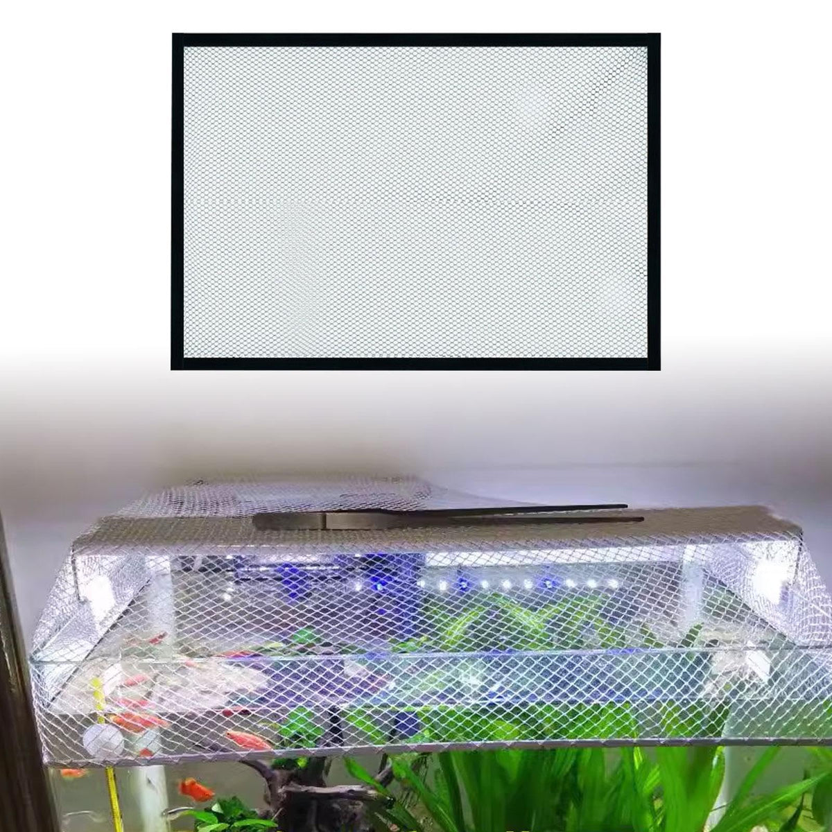 5mm Mesh Clear Aquarium Screen Top Cover 60x45cm A94745