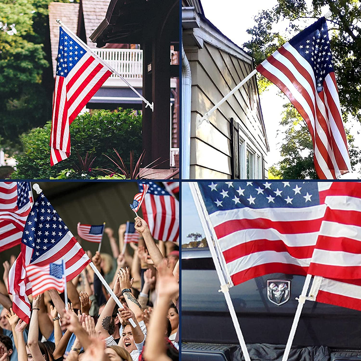 White 5-6ft Tangle Free Metal Flag Pole Kit P962554