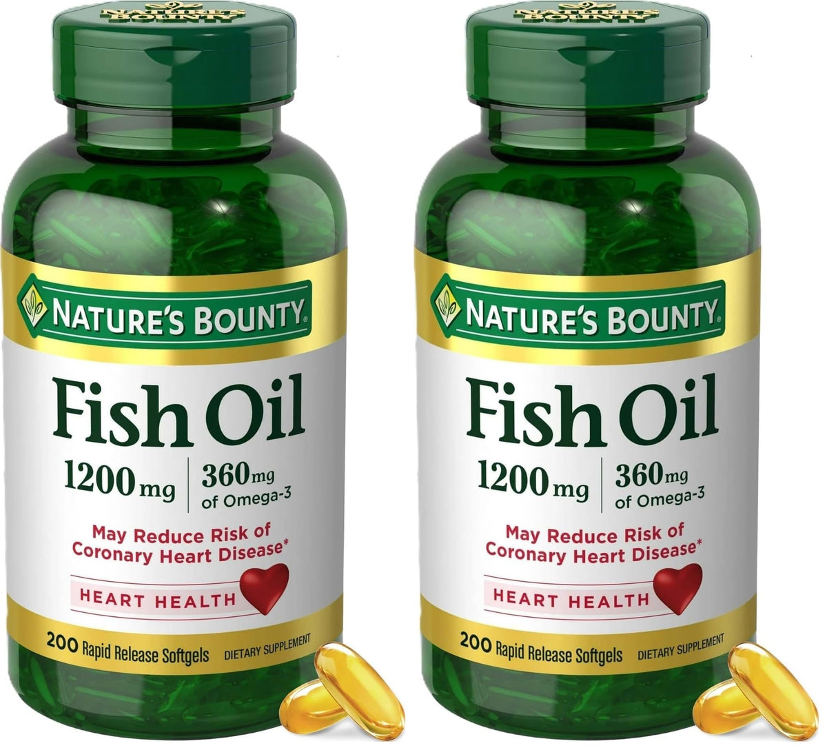 1200 Mg Omega-3 Fish Oil Softgels Pack of 2 M9541