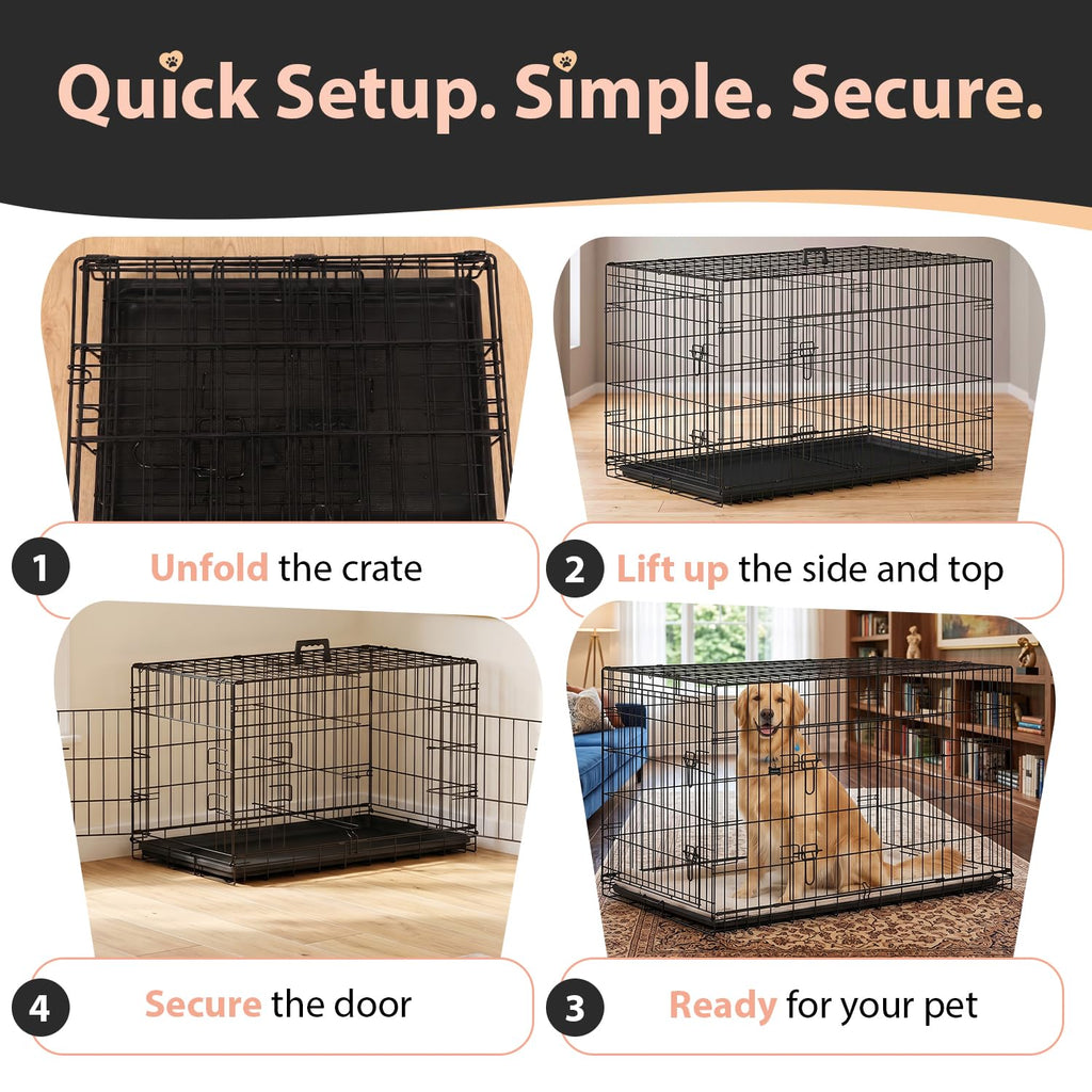 48" Double Door Crate Kennel with Divider C664064