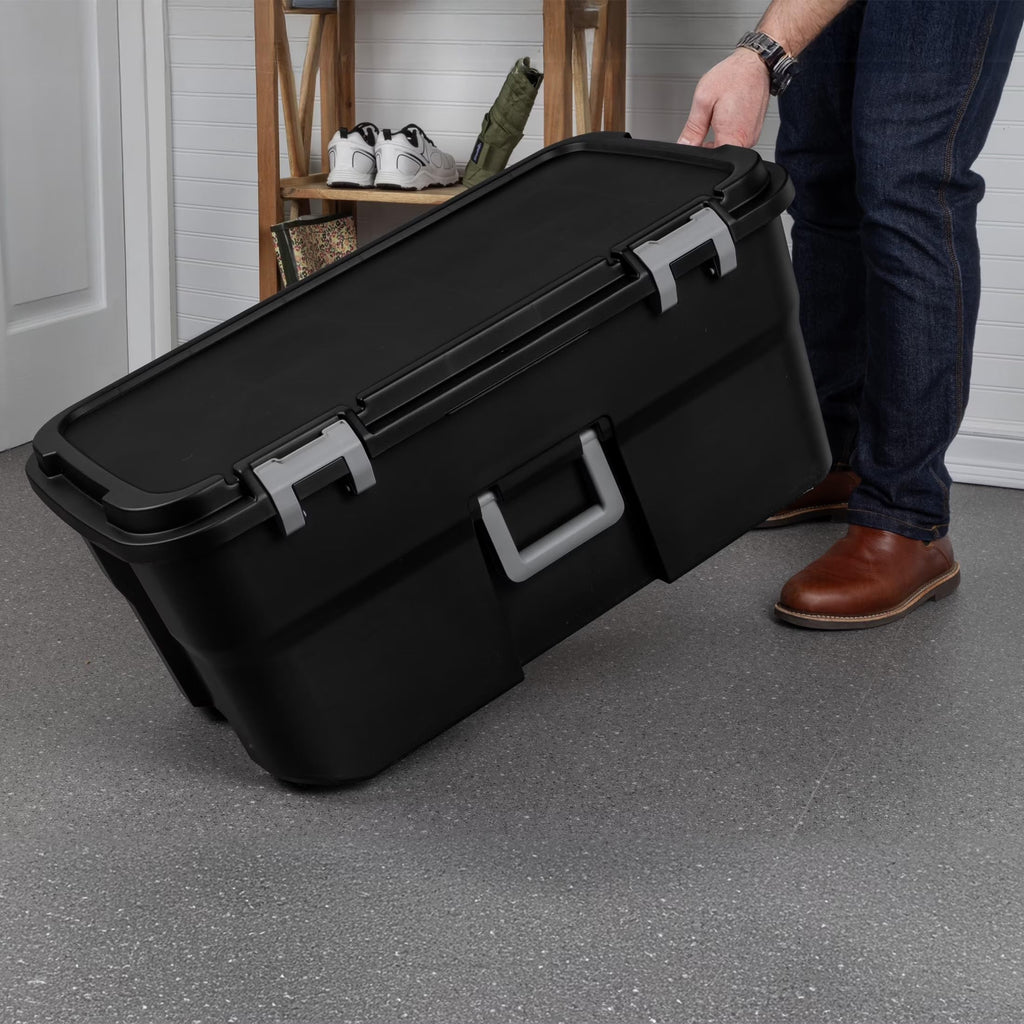 Black 22 Gal Lockable Storage Chest with Wheels W333940