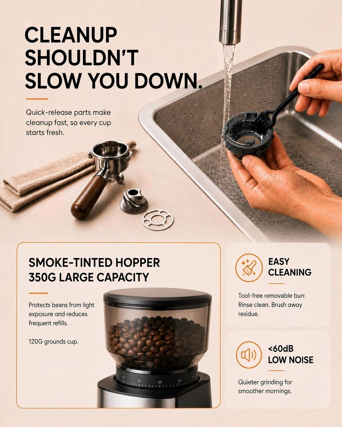 Electric Burr Coffee Grinder with 51 Grind Settings P6412
