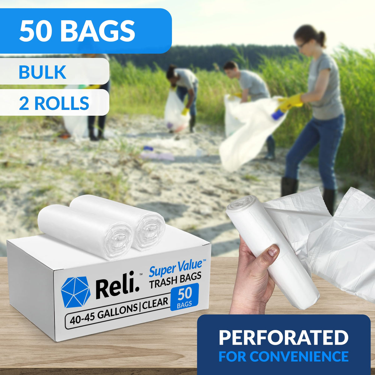 40-45 Gallon Heavy Duty Trash Bags W852