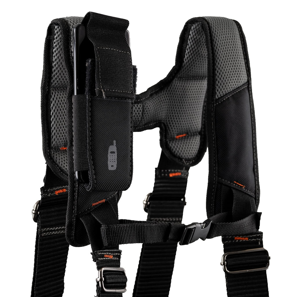 Black 1680 Denier Poly Carpenter’s Tool Belt with Suspenders A662732