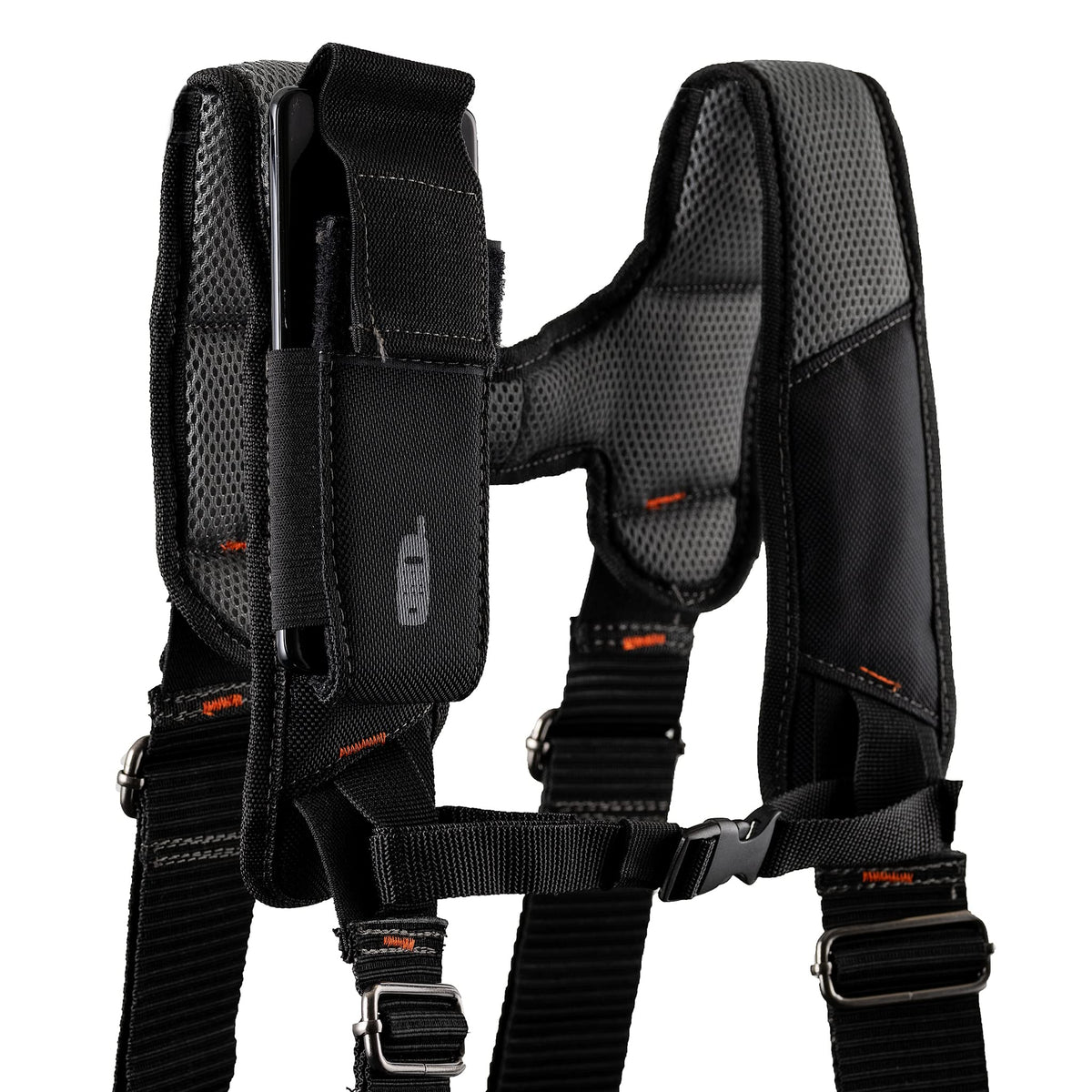 Black 1680 Denier Poly Carpenter’s Tool Belt with Suspenders A662732