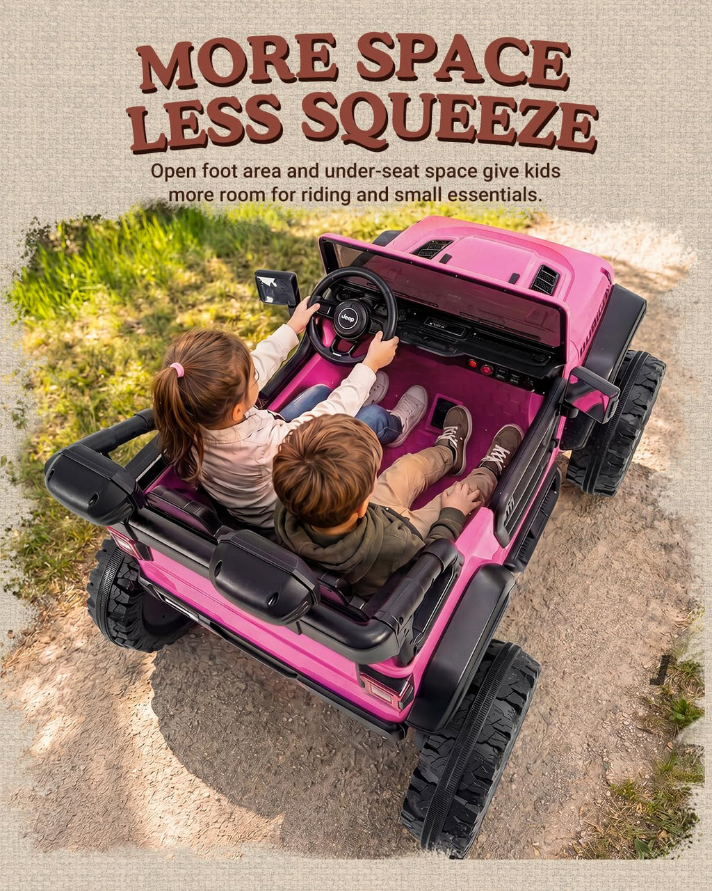 24V 2 Seater Ride on Car with Remote Control, Bluetooth (Pink) I671395
