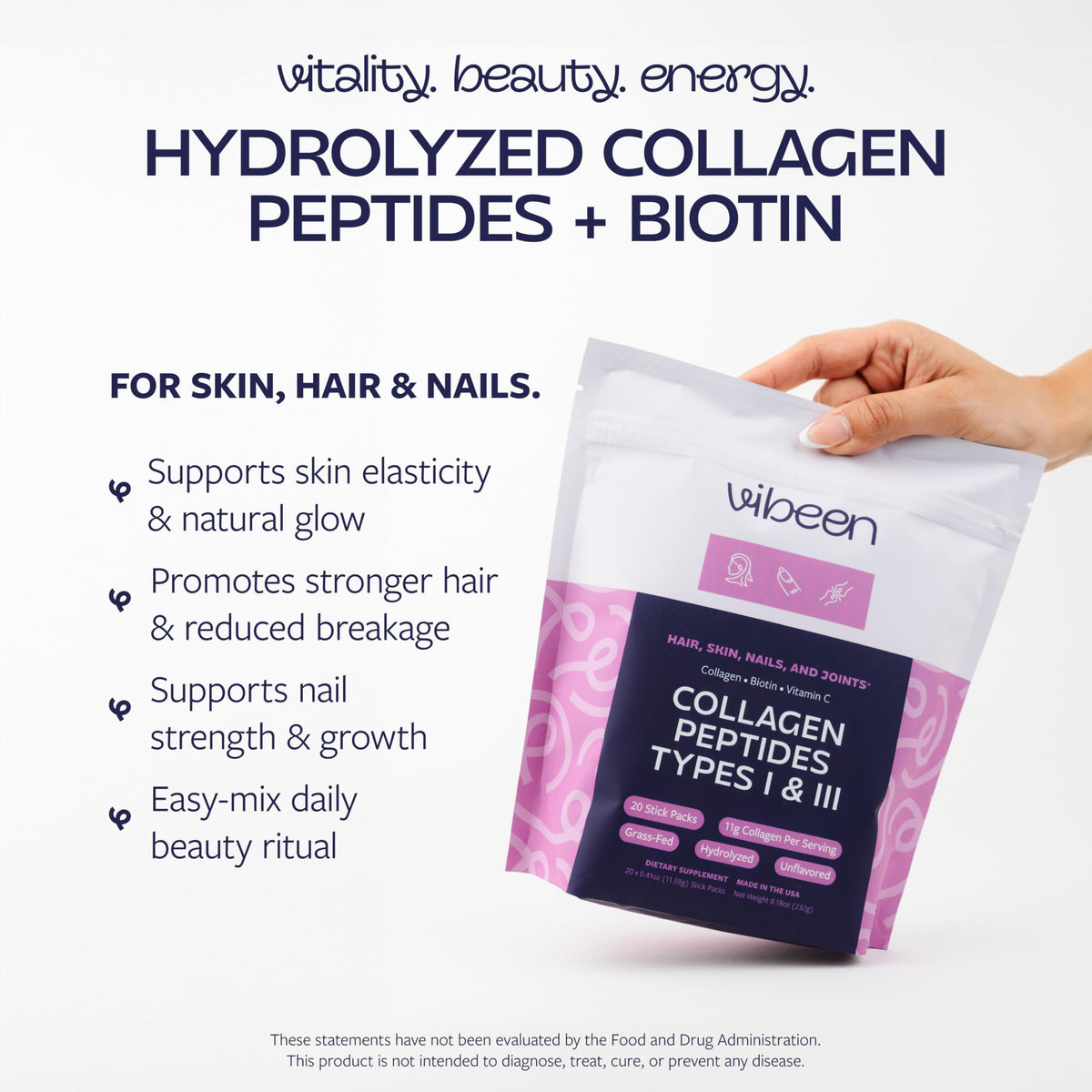 Hydrolyzed Collagen Peptides Powder Packets 20 Servings L749821