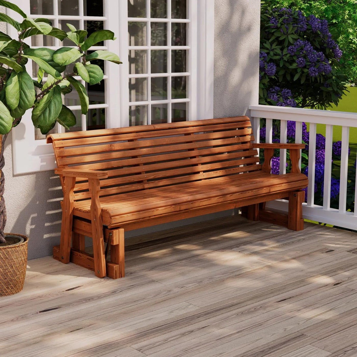 Heavy Duty Roll Back Porch Glider with Cupholders L533