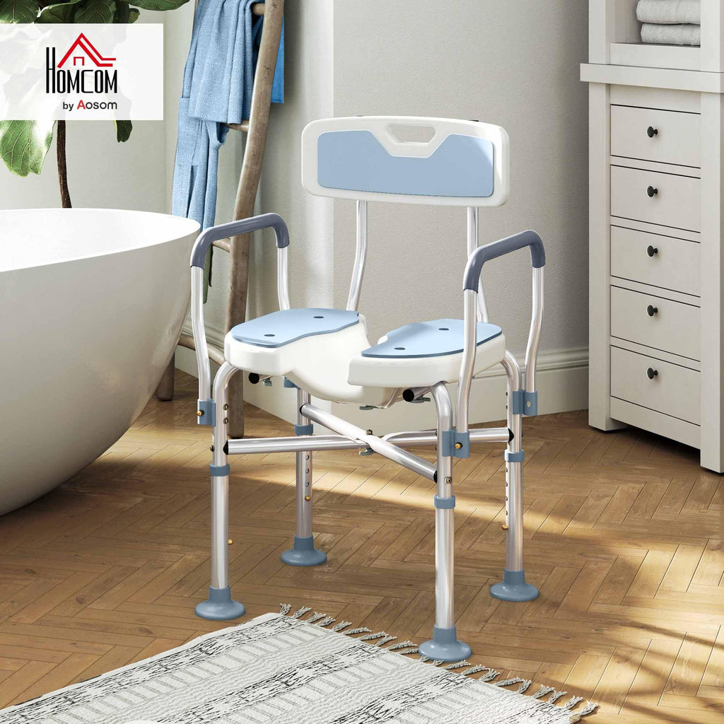 Padded Shower Chair with Arms and Back H95965