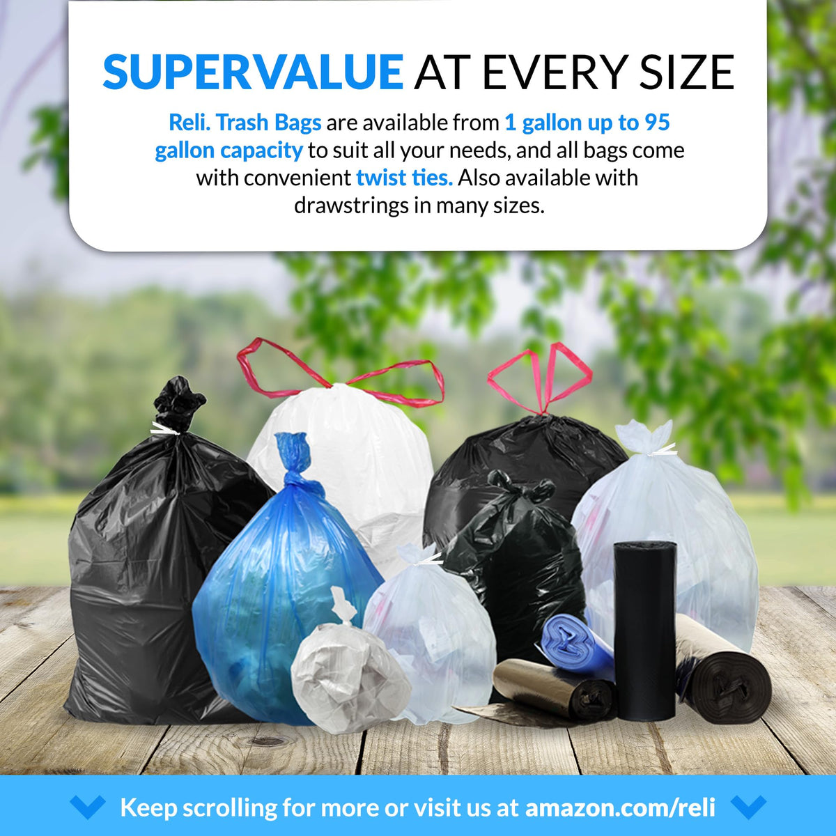 40-45 Gallon Heavy Duty Trash Bags W852