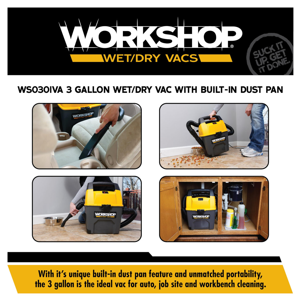 3-Gallon Wet Dry Vacuum Cleaner B32929