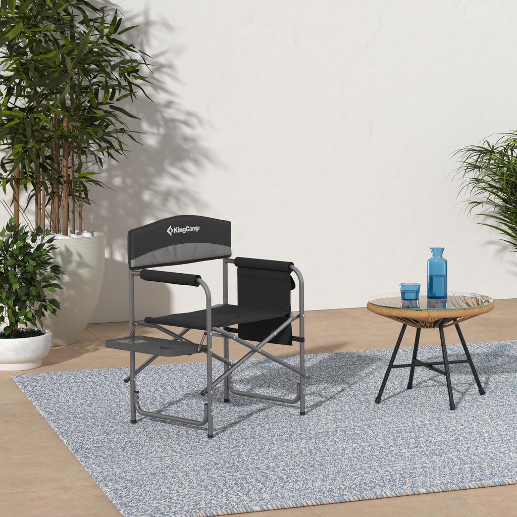 Heavy Duty Padded Folding Camping Chair with Side Table S56416