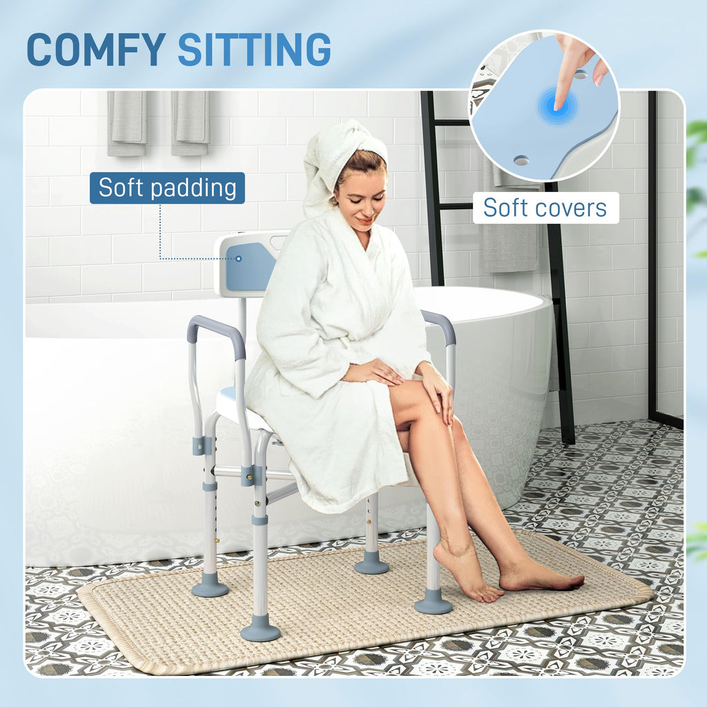 Padded Shower Chair with Arms and Back H95965