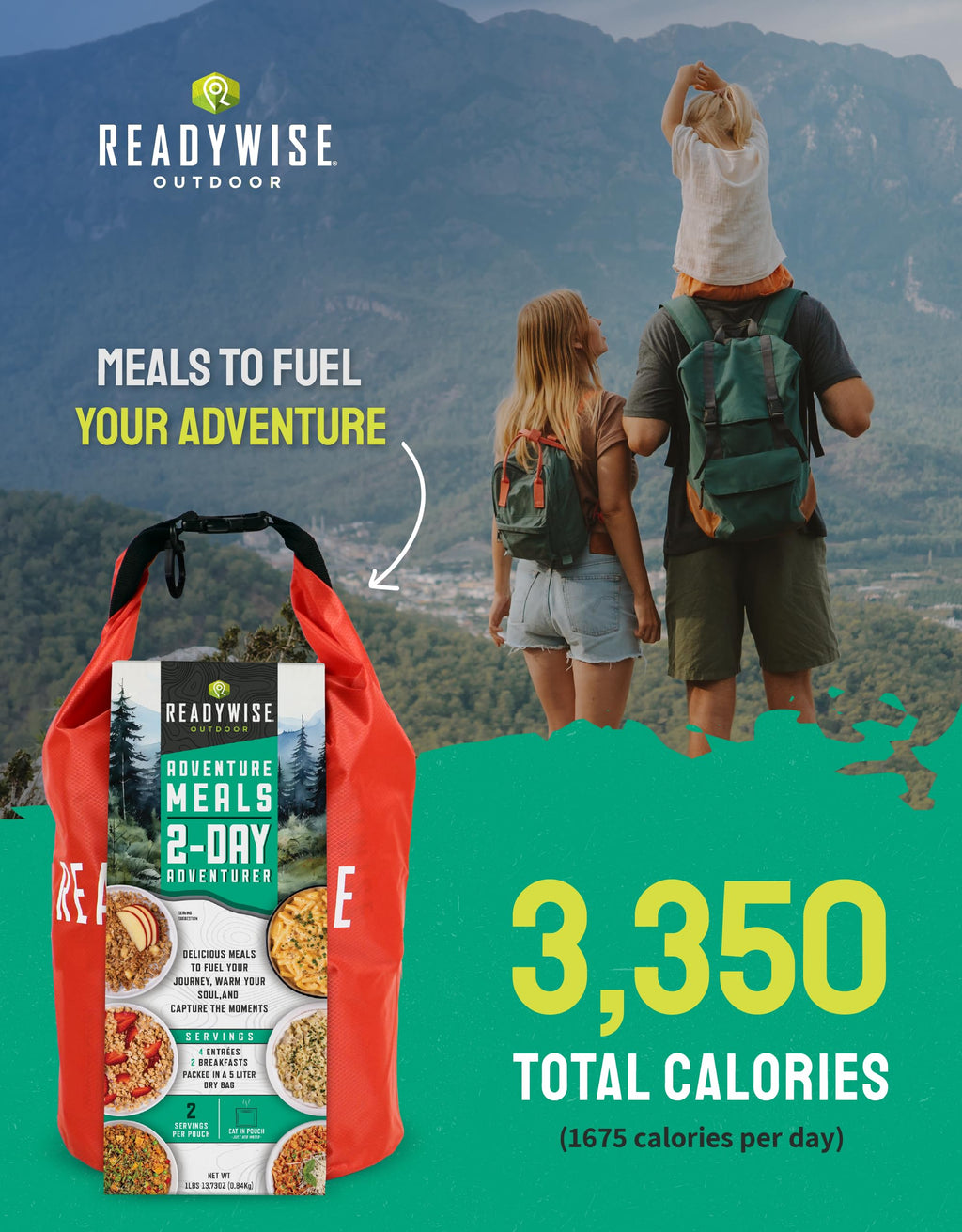 2 Day Camping Meal 12 Servings Freeze Dried Survival Food Kit U41808