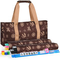 166 White Tiles Mahjong Set with Blue Carrying Bag Q933093