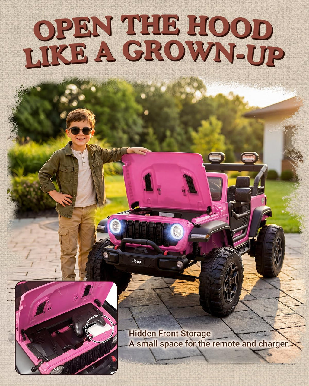 24V 2 Seater Ride on Car with Remote Control, Bluetooth (Pink) I671395