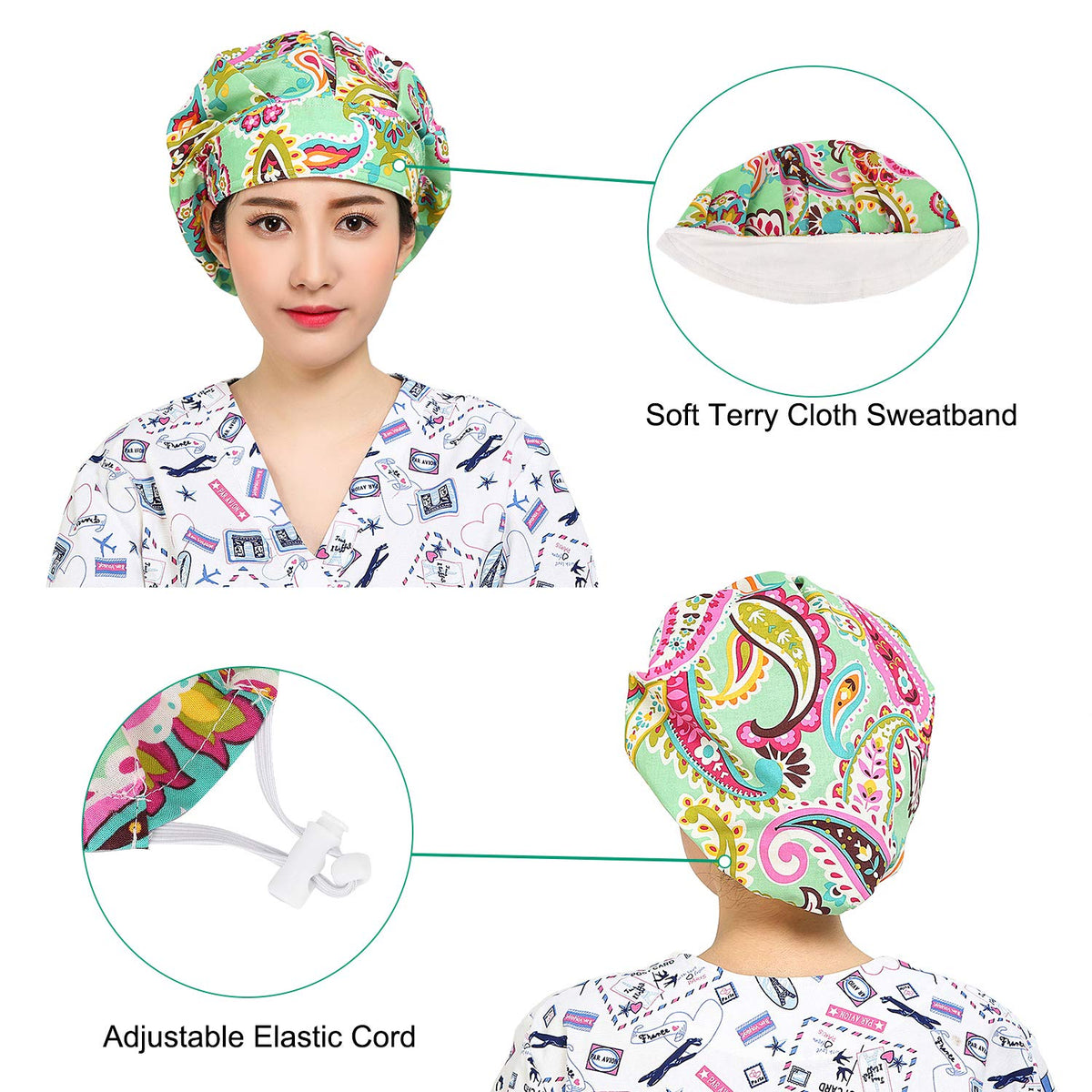 2 Pack Adjustable Cotton Working Cap with Sweatband K756222