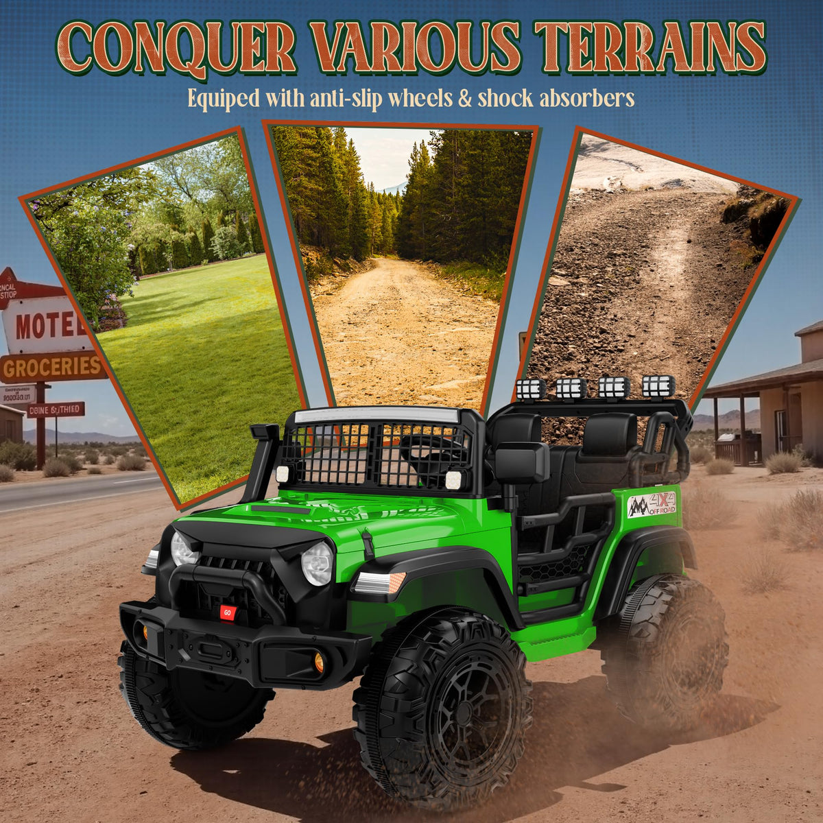 24V 2 Seater 4x4 Electric Ride on Truck O394