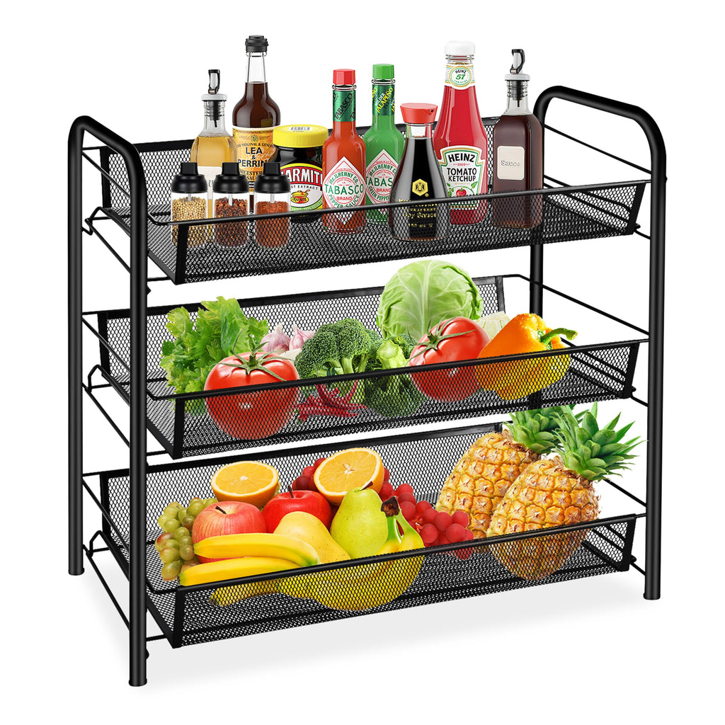 3 Tier Rectangular Metal Fruit Basket S645176